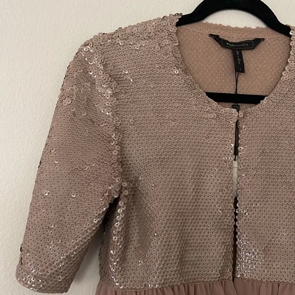 NWT BCBG Sequin Embellished Jacket with Ruffle Hem Size S - Picture 5 of 9